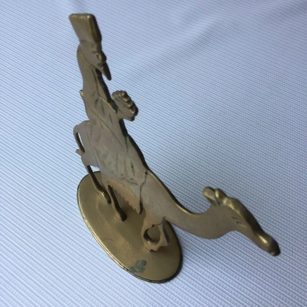 Wise Man & Camel Metal Figurine Brass Sculpture Nativity Scene Christmas Holiday